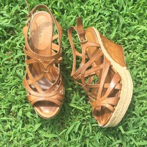 Cathy Jean platform sandals shoes  brown